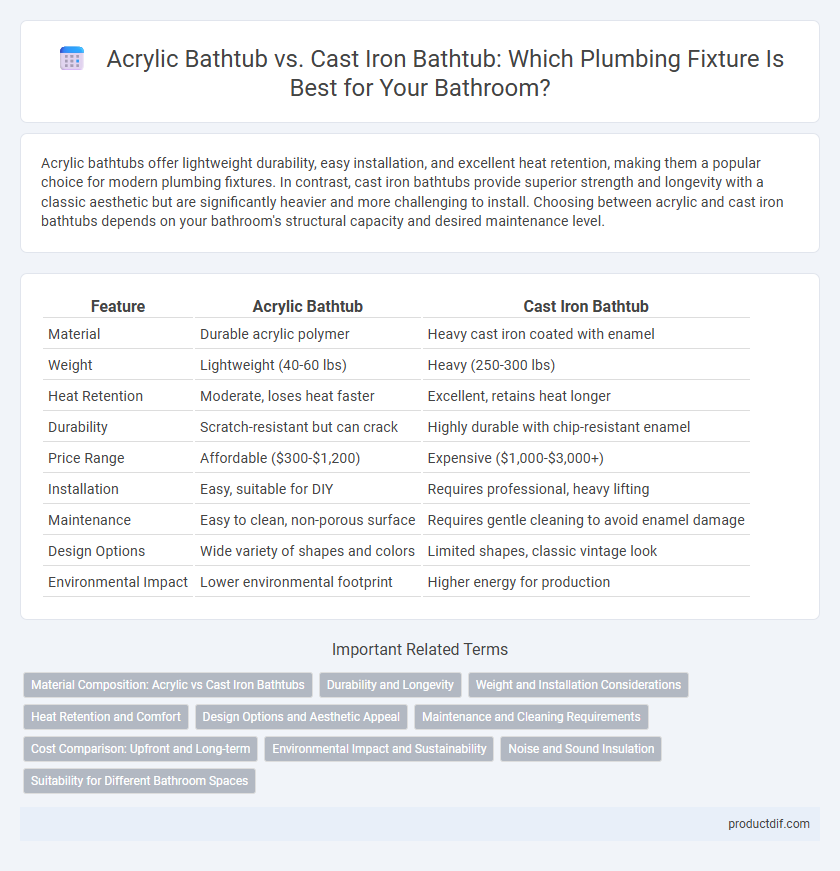 Acrylic Bathtub vs. Cast Iron Bathtub: Which Plumbing Fixture Is Best for Your Bathroom?