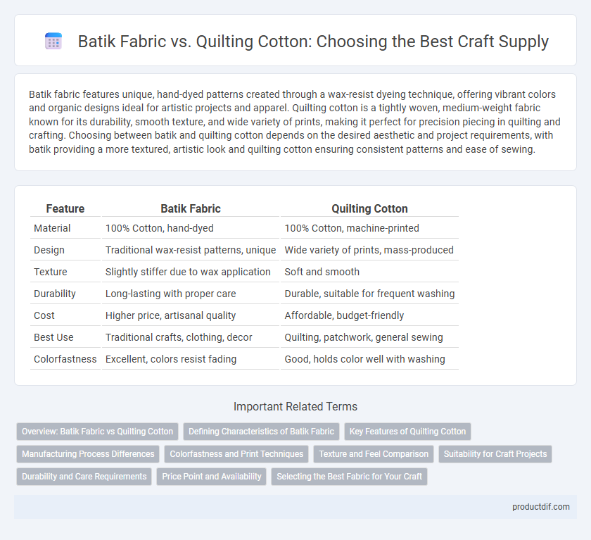 Batik Fabric vs. Quilting Cotton: Choosing the Best Craft Supply