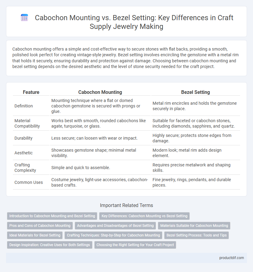 Cabochon Mounting vs. Bezel Setting: Key Differences in Craft Supply Jewelry Making