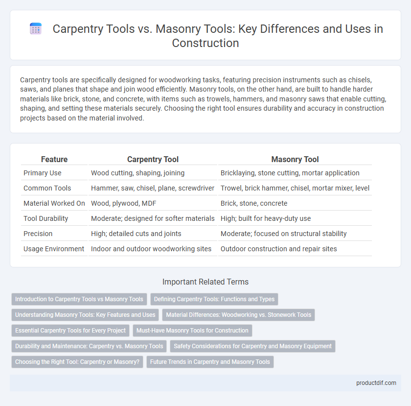 Carpentry Tools vs. Masonry Tools: Key Differences and Uses in Construction