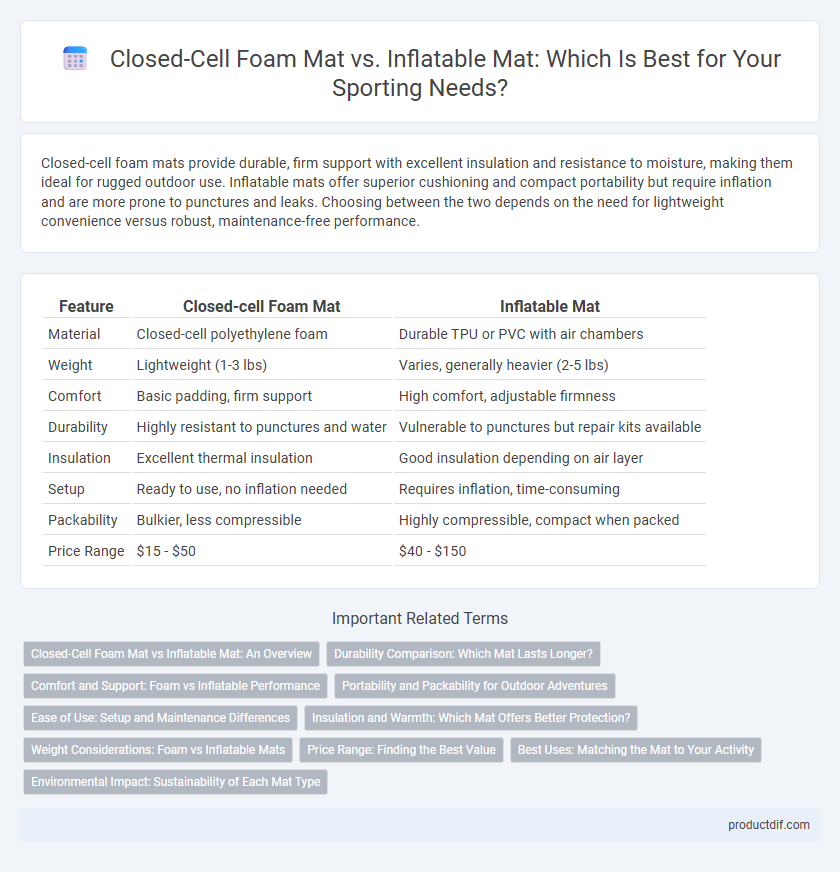 Closed-Cell Foam Mat vs. Inflatable Mat: Which Is Best for Your Sporting Needs?