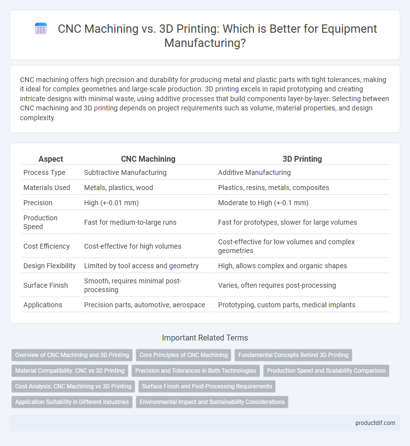 CNC Machining vs. 3D Printing: Which is Better for Equipment Manufacturing?