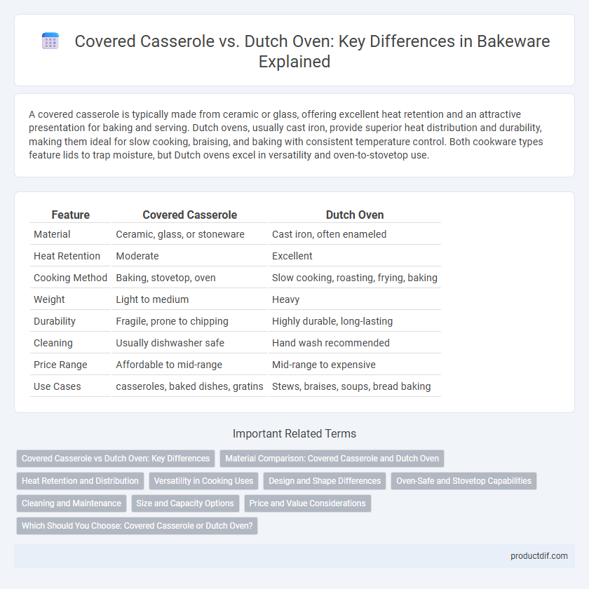 Covered Casserole vs. Dutch Oven: Key Differences in Bakeware Explained
