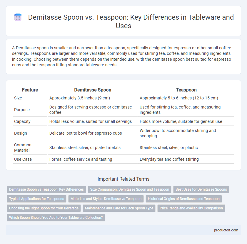 Demitasse Spoon vs. Teaspoon: Key Differences in Tableware and Uses