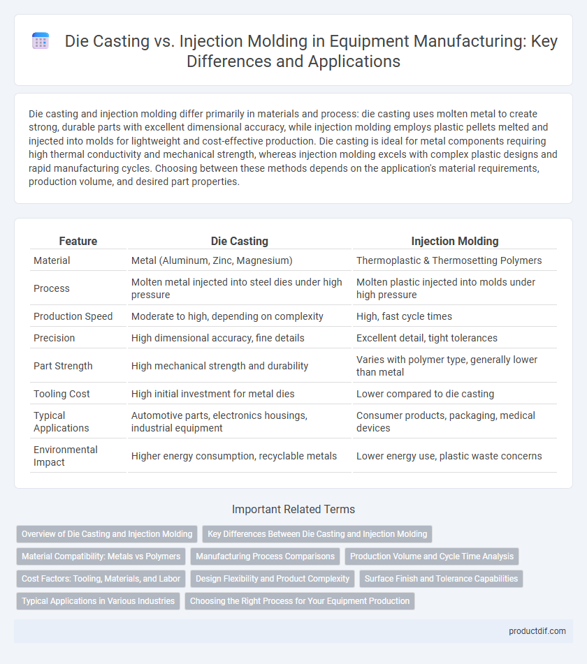Die Casting vs. Injection Molding in Equipment Manufacturing: Key Differences and Applications