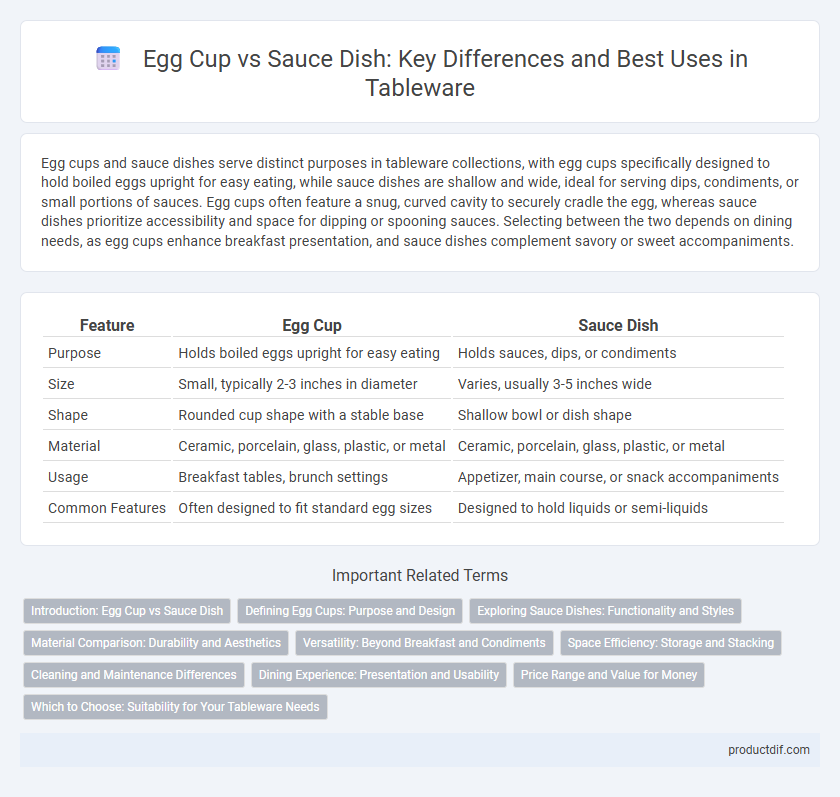 Egg Cup vs Sauce Dish: Key Differences and Best Uses in Tableware