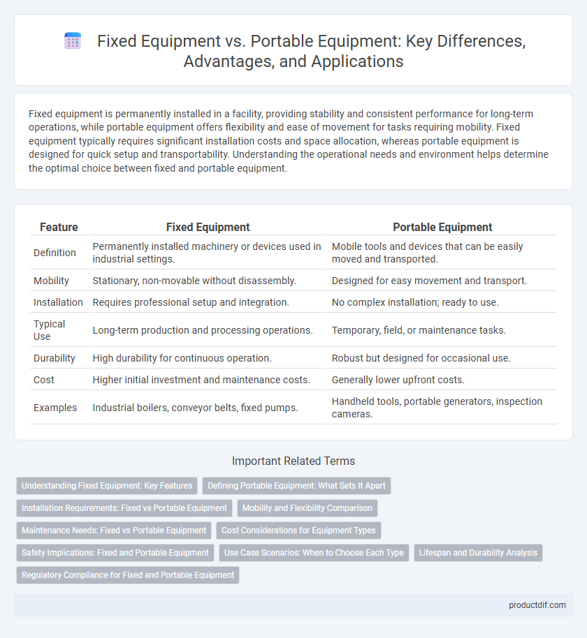 Fixed Equipment vs. Portable Equipment: Key Differences, Advantages, and Applications