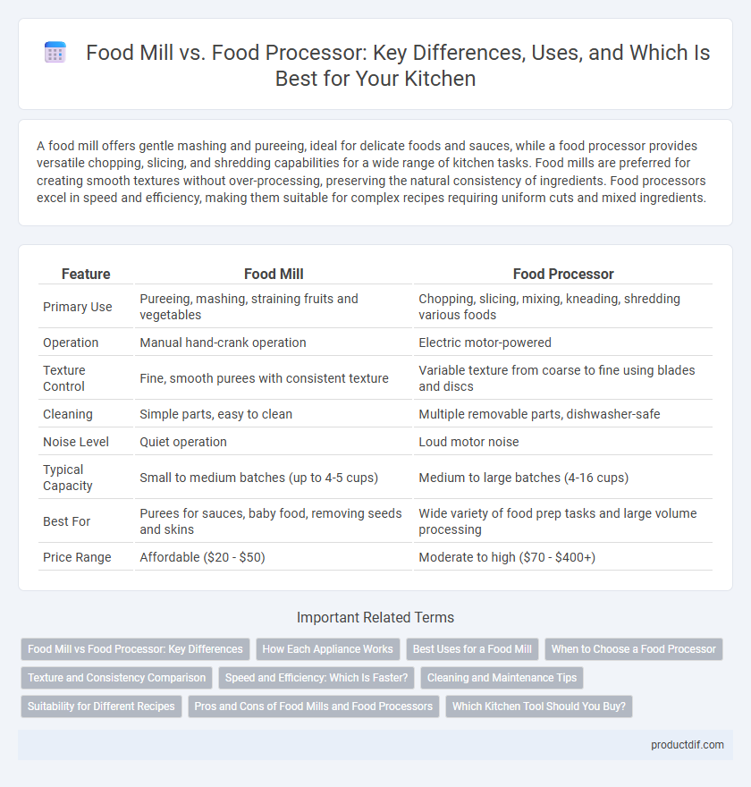 Food Mill vs. Food Processor: Key Differences, Uses, and Which Is Best for Your Kitchen