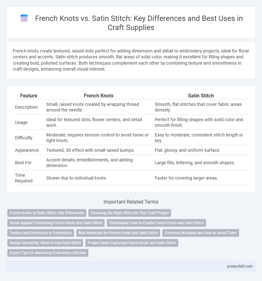 French Knots vs. Satin Stitch: Key Differences and Best Uses in Craft Supplies