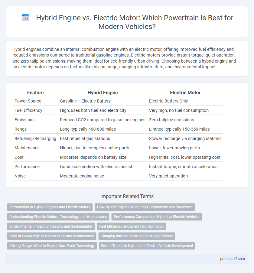 Hybrid Engine vs. Electric Motor: Which Powertrain is Best for Modern Vehicles?