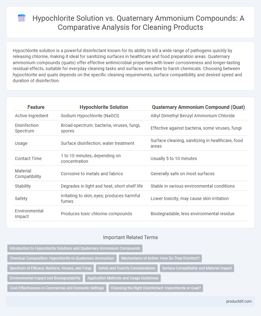 Hypochlorite Solution vs. Quaternary Ammonium Compounds: A Comparative Analysis for Cleaning Products