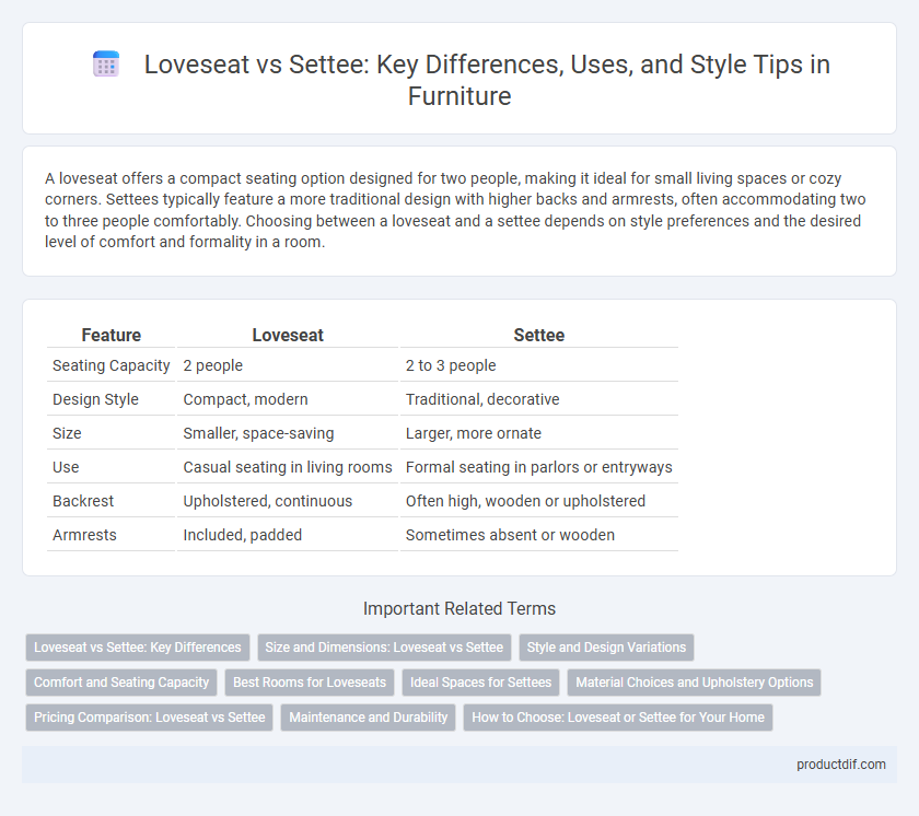 Loveseat vs Settee: Key Differences, Uses, and Style Tips in Furniture