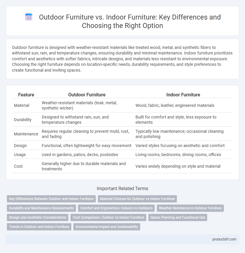 Outdoor Furniture vs. Indoor Furniture: Key Differences and Choosing the Right Option