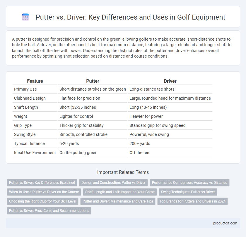 Putter vs. Driver: Key Differences and Uses in Golf Equipment
