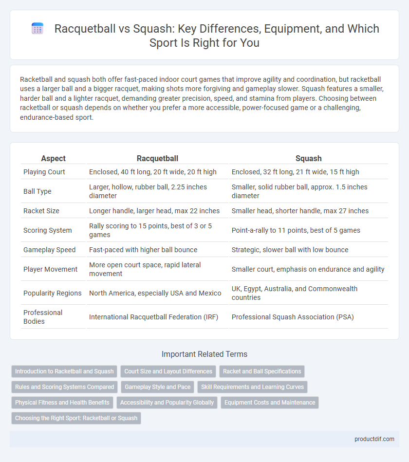 Racquetball vs Squash: Key Differences, Equipment, and Which Sport Is Right for You