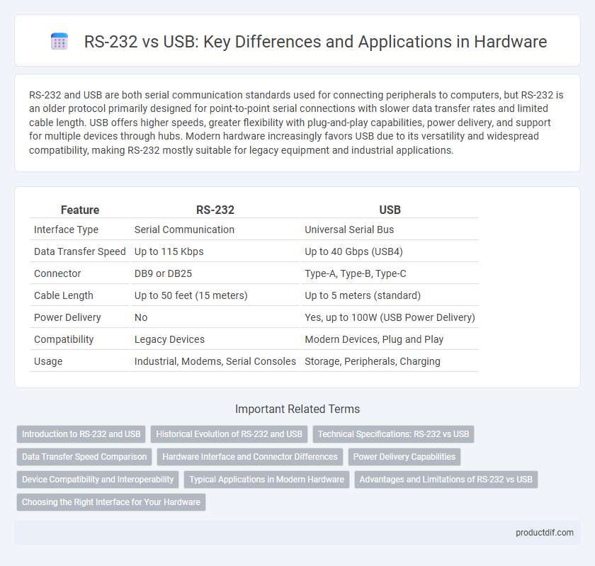 RS-232 vs USB: Key Differences and Applications in Hardware