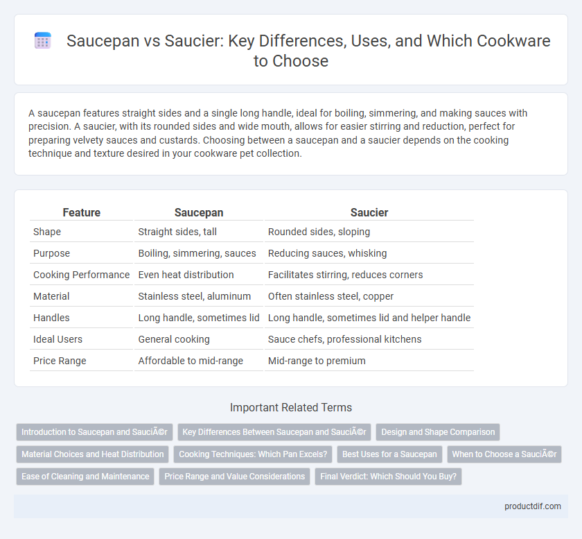 Saucepan vs Saucier: Key Differences, Uses, and Which Cookware to Choose