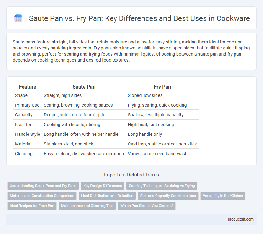 Saute Pan vs. Fry Pan: Key Differences and Best Uses in Cookware