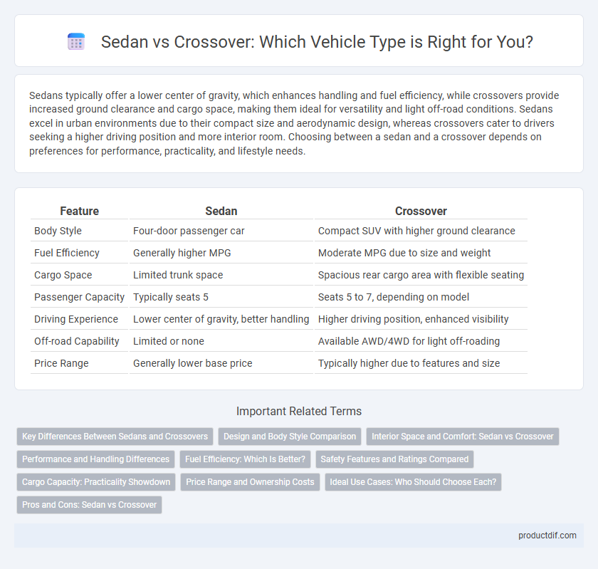 Sedan vs Crossover: Which Vehicle Type is Right for You?