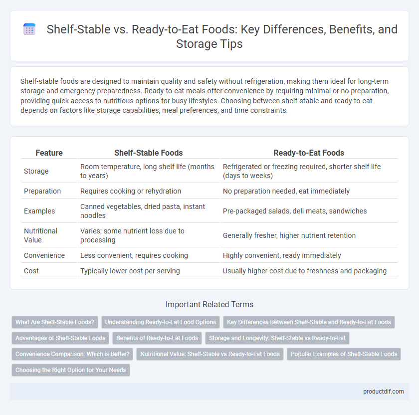 Shelf-Stable vs. Ready-to-Eat Foods: Key Differences, Benefits, and Storage Tips