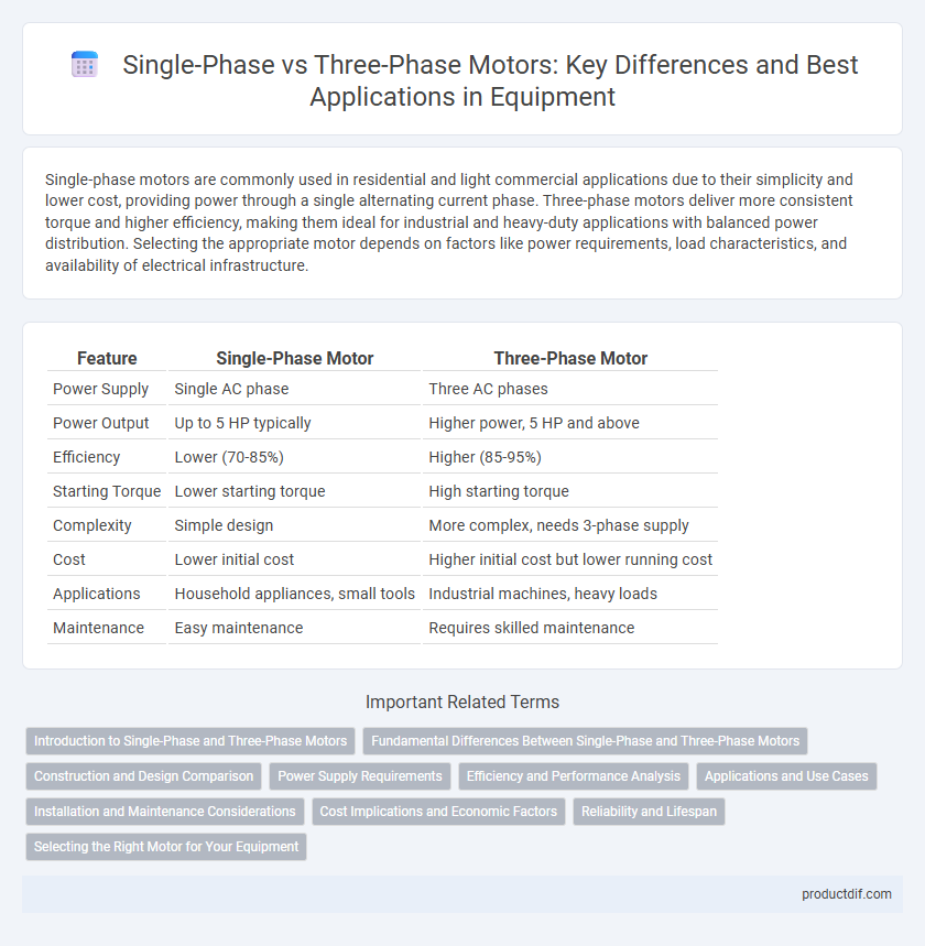 Single-Phase vs Three-Phase Motors: Key Differences and Best Applications in Equipment