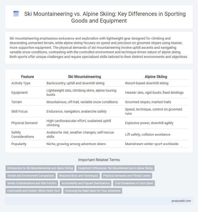 Ski Mountaineering vs. Alpine Skiing: Key Differences in Sporting Goods and Equipment