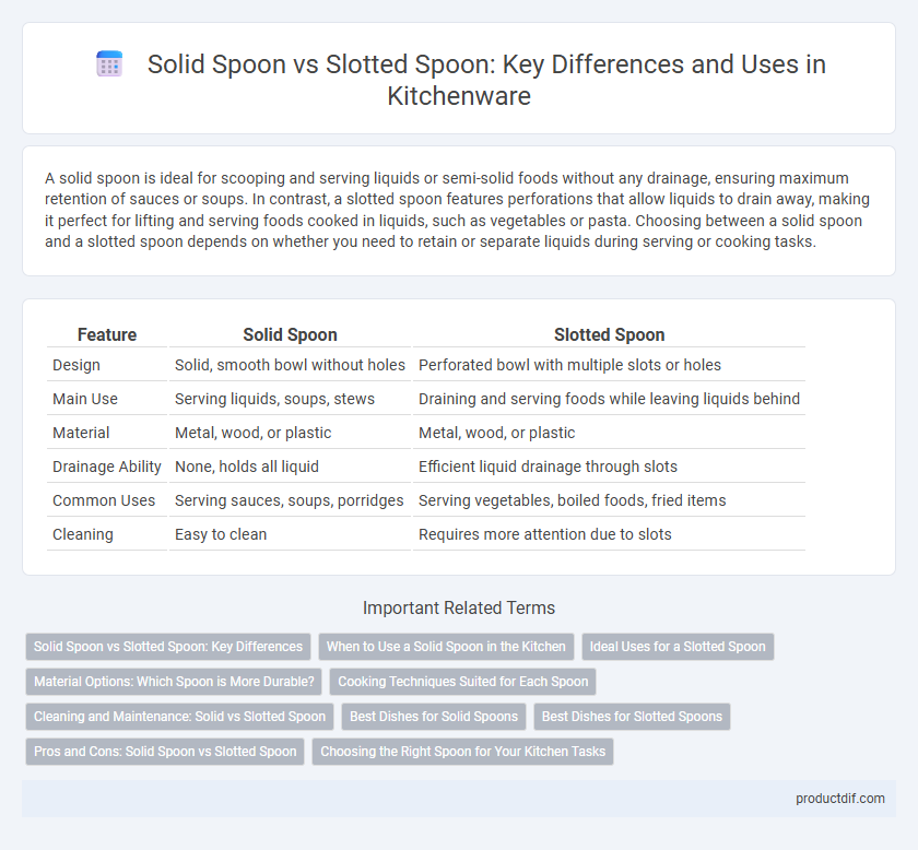 Solid Spoon vs Slotted Spoon: Key Differences and Uses in Kitchenware