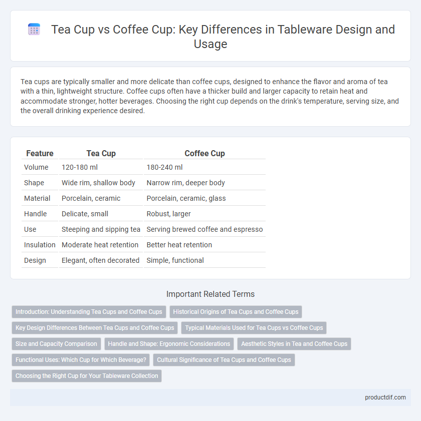Tea Cup vs Coffee Cup: Key Differences in Tableware Design and Usage