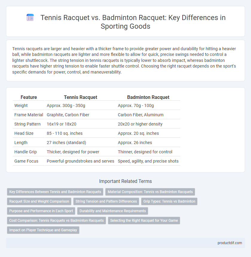 Tennis Racquet vs. Badminton Racquet: Key Differences in Sporting Goods