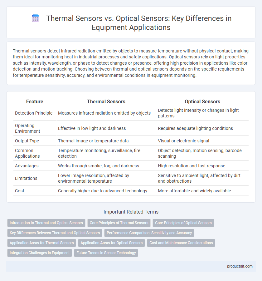Thermal Sensors vs. Optical Sensors: Key Differences in Equipment Applications