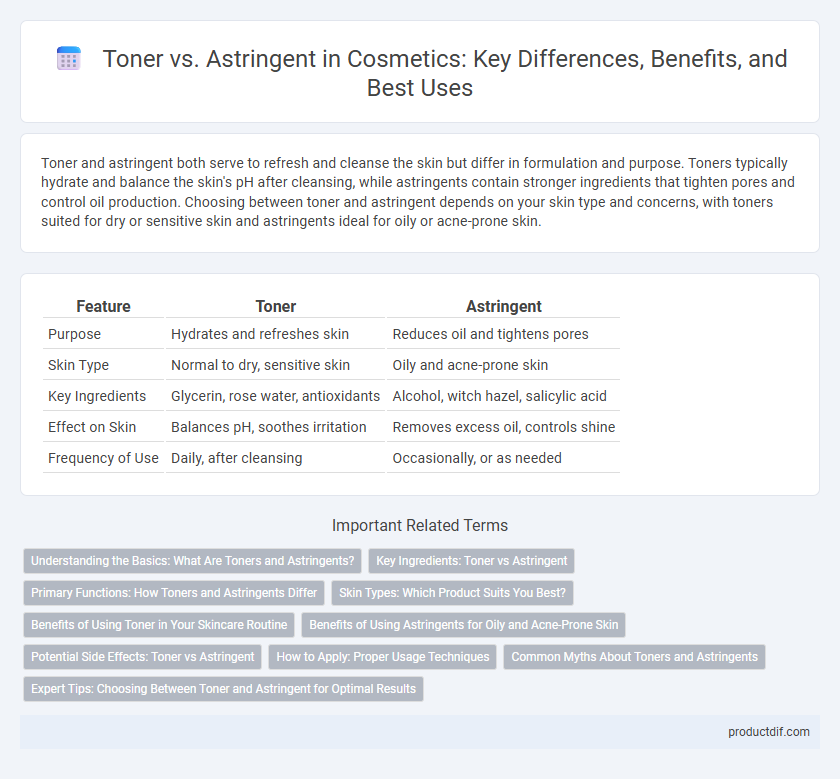 Toner vs. Astringent in Cosmetics: Key Differences, Benefits, and Best Uses