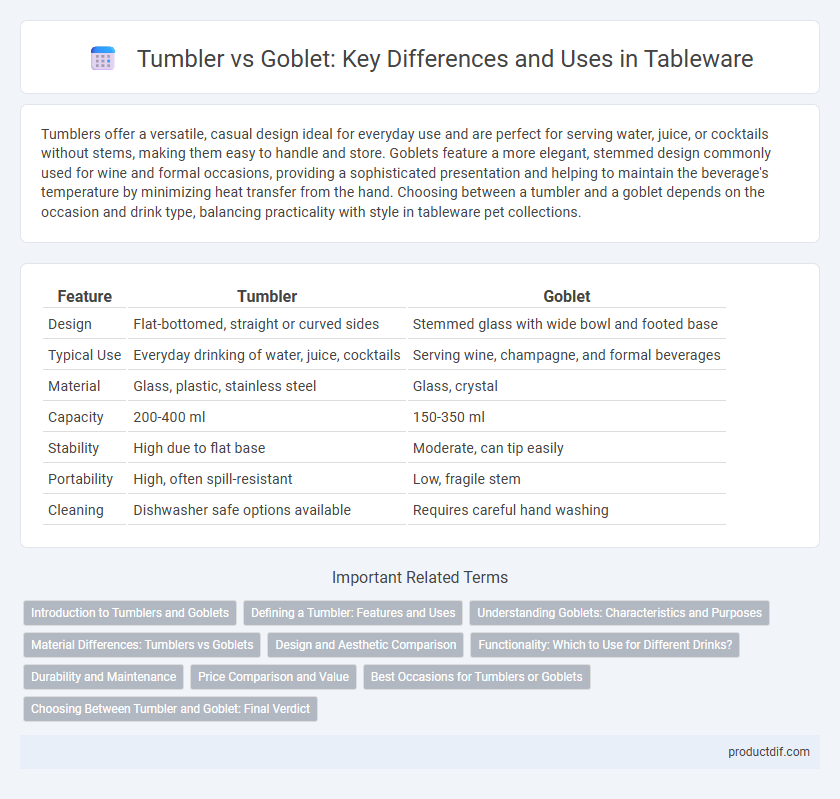 Tumbler vs Goblet: Key Differences and Uses in Tableware