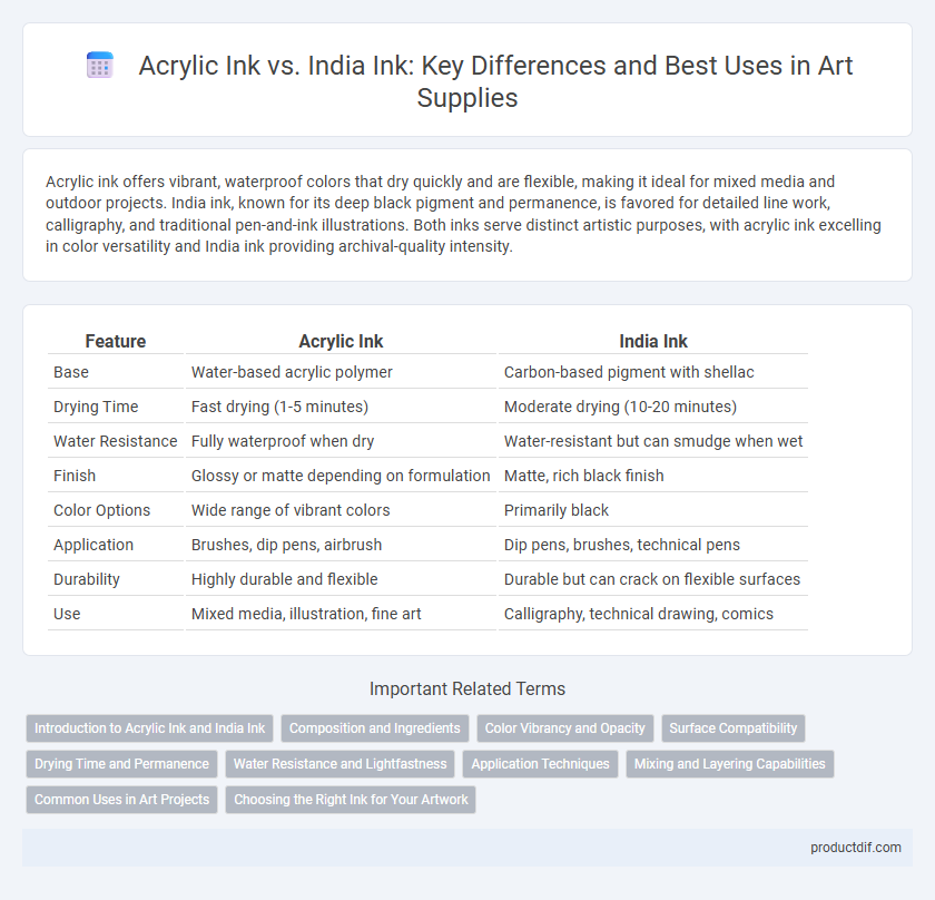 Acrylic Ink vs. India Ink: Key Differences and Best Uses in Art Supplies