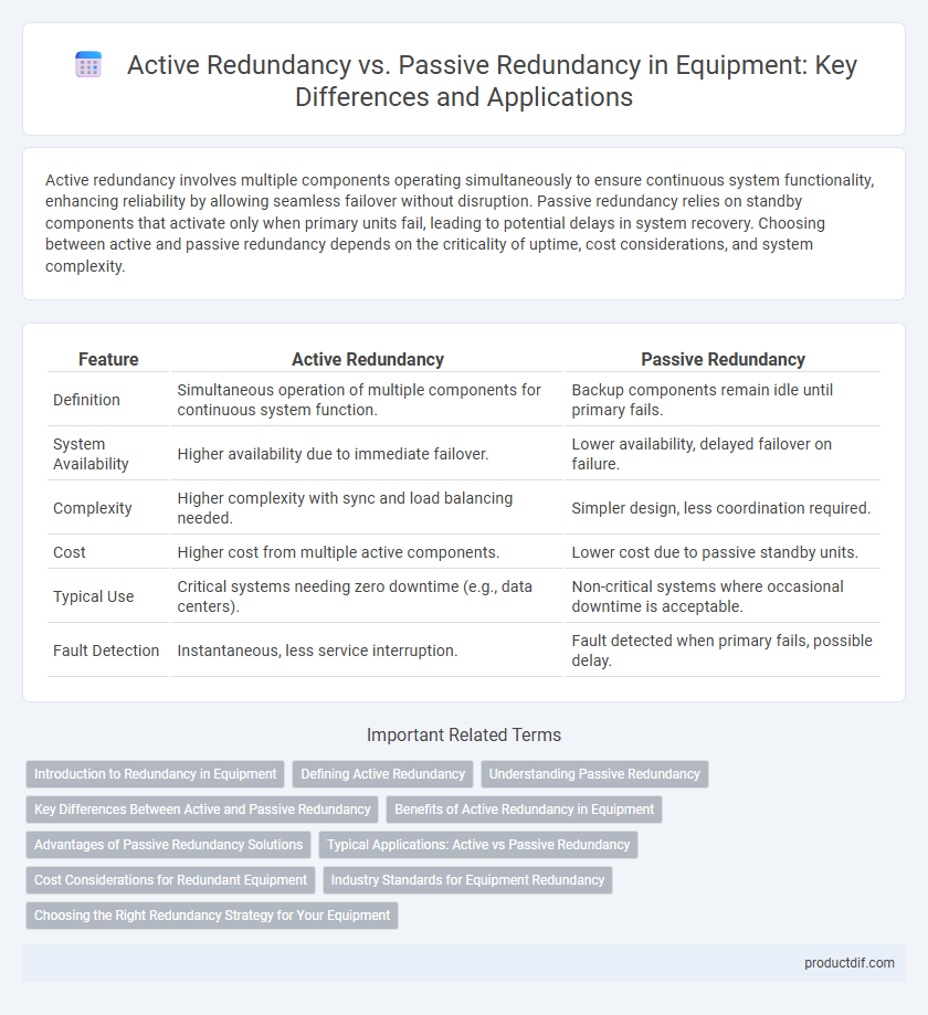 Active Redundancy vs. Passive Redundancy in Equipment: Key Differences and Applications