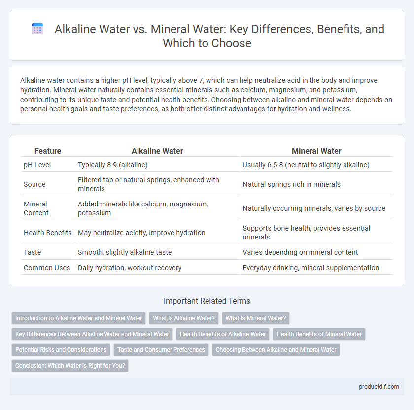Alkaline Water vs. Mineral Water: Key Differences, Benefits, and Which to Choose