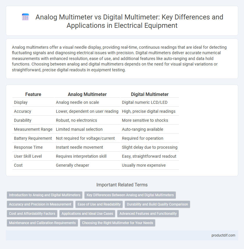 Analog Multimeter vs Digital Multimeter: Key Differences and Applications in Electrical Equipment