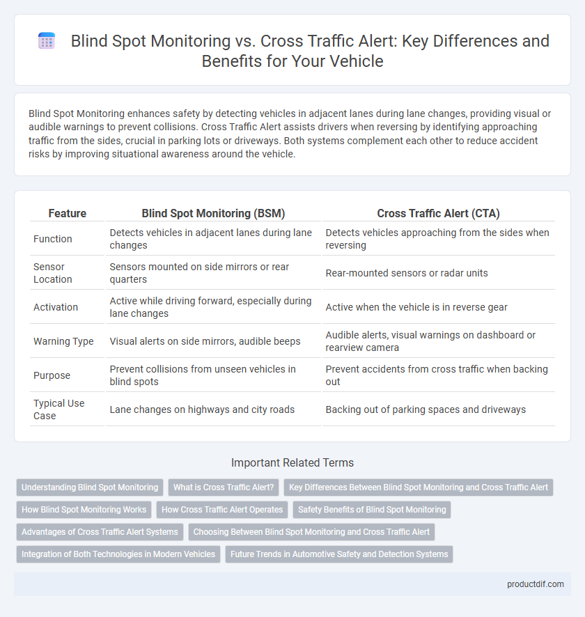 Blind Spot Monitoring vs. Cross Traffic Alert: Key Differences and Benefits for Your Vehicle