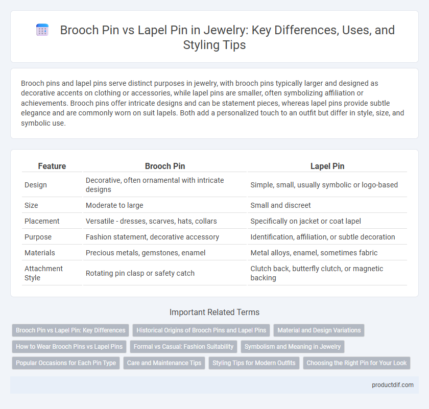 Brooch Pin vs Lapel Pin in Jewelry: Key Differences, Uses, and Styling Tips
