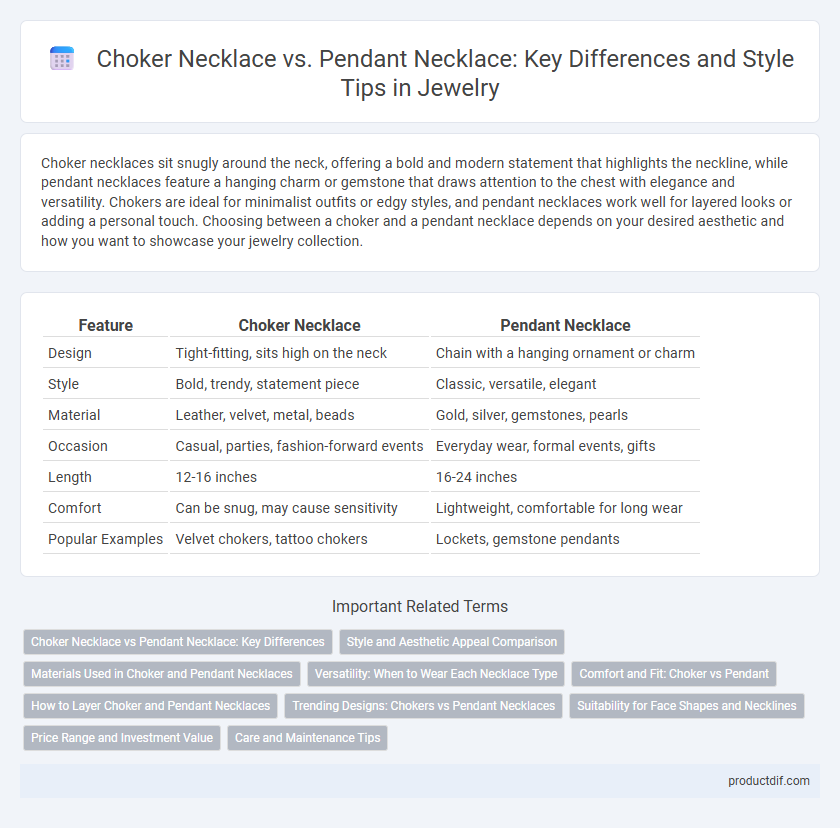 Choker Necklace vs. Pendant Necklace: Key Differences and Style Tips in Jewelry
