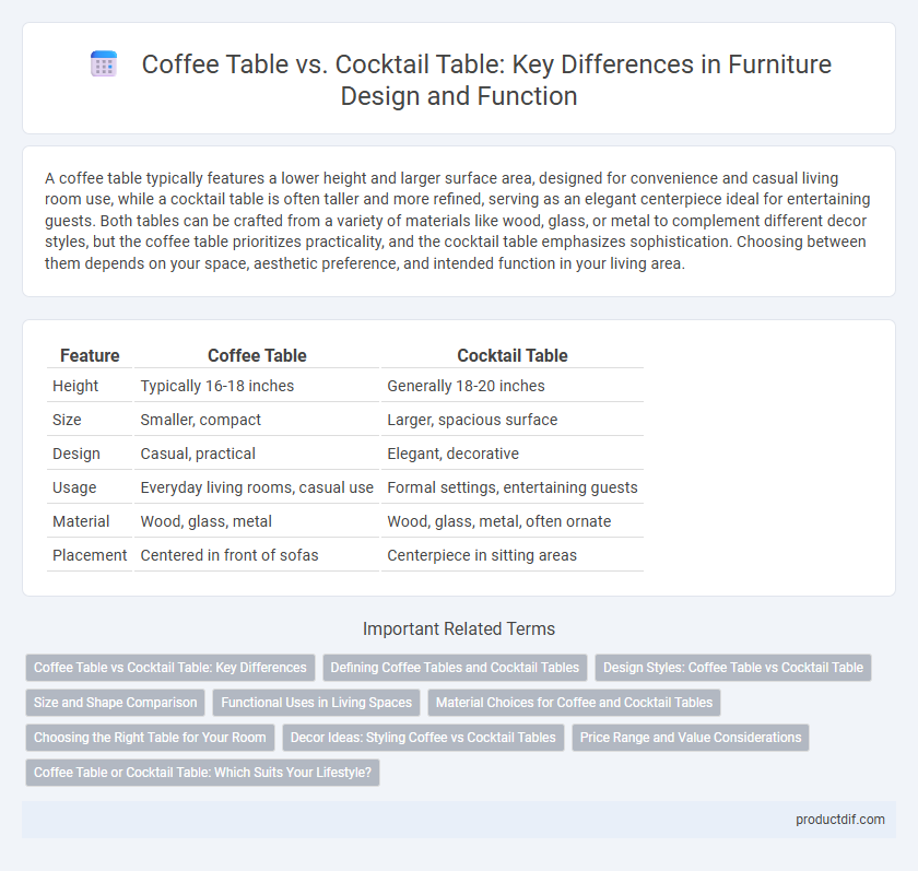 Coffee Table vs. Cocktail Table: Key Differences in Furniture Design and Function
