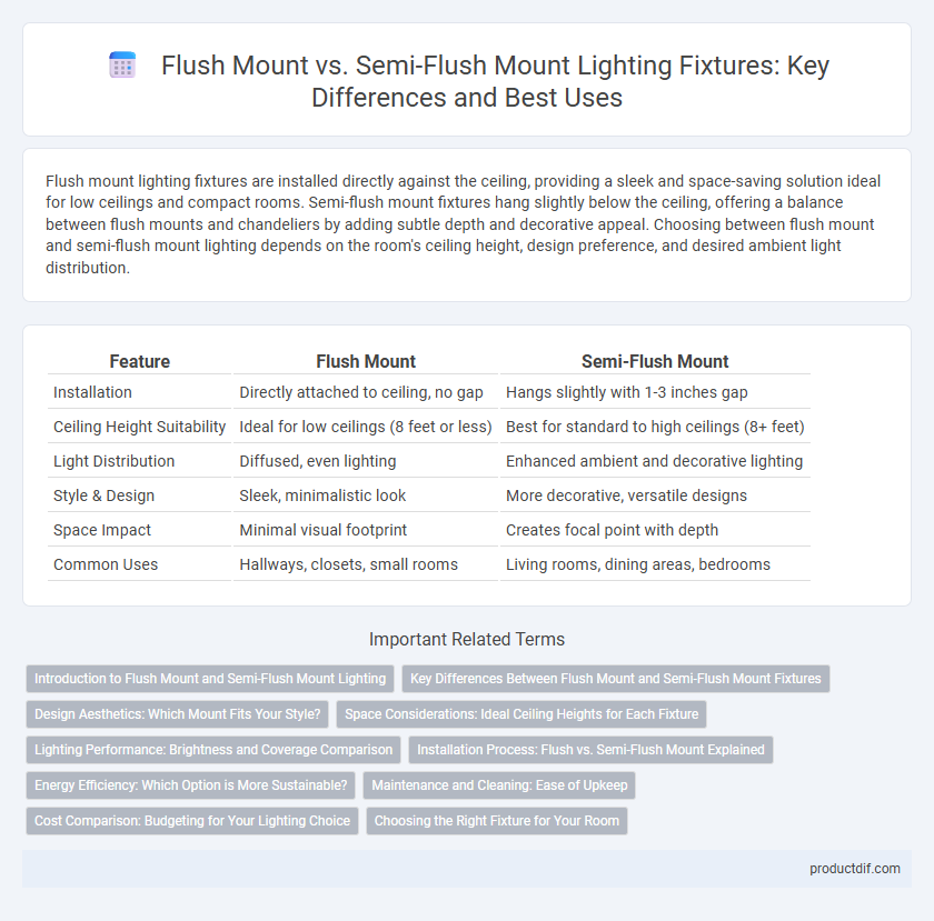 Flush Mount vs. Semi-Flush Mount Lighting Fixtures: Key Differences and Best Uses