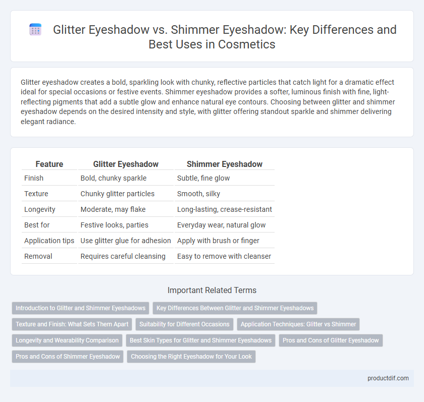 Glitter Eyeshadow vs. Shimmer Eyeshadow: Key Differences and Best Uses in Cosmetics