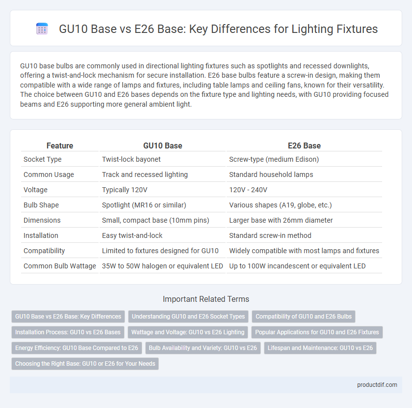 GU10 Base vs E26 Base: Key Differences for Lighting Fixtures