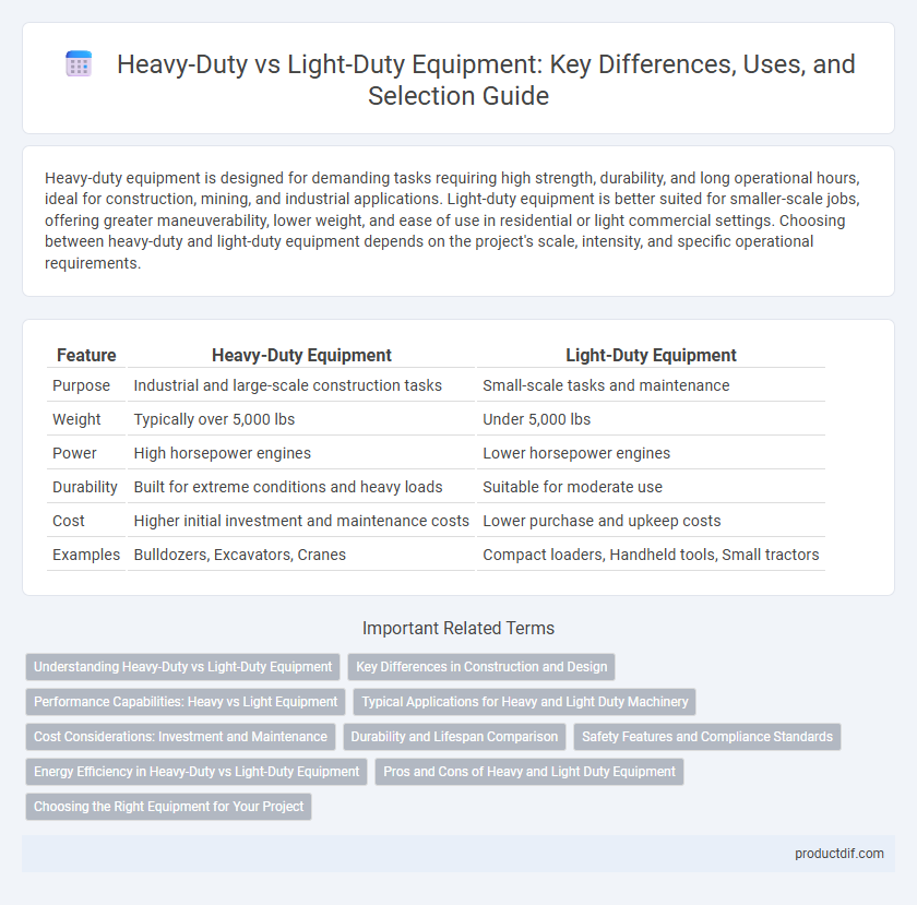 Heavy-Duty vs Light-Duty Equipment: Key Differences, Uses, and Selection Guide