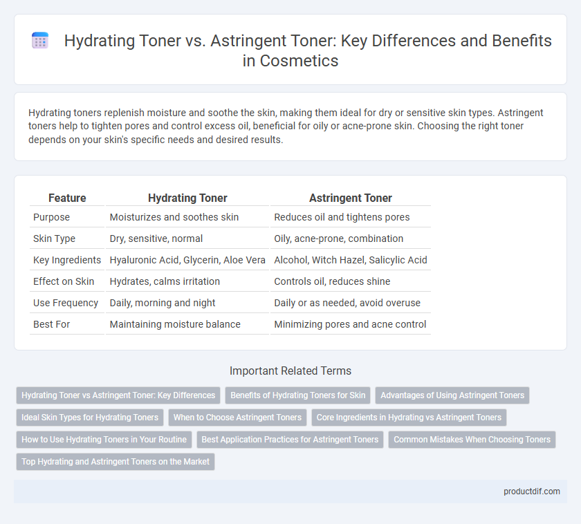 Hydrating Toner vs. Astringent Toner: Key Differences and Benefits in Cosmetics