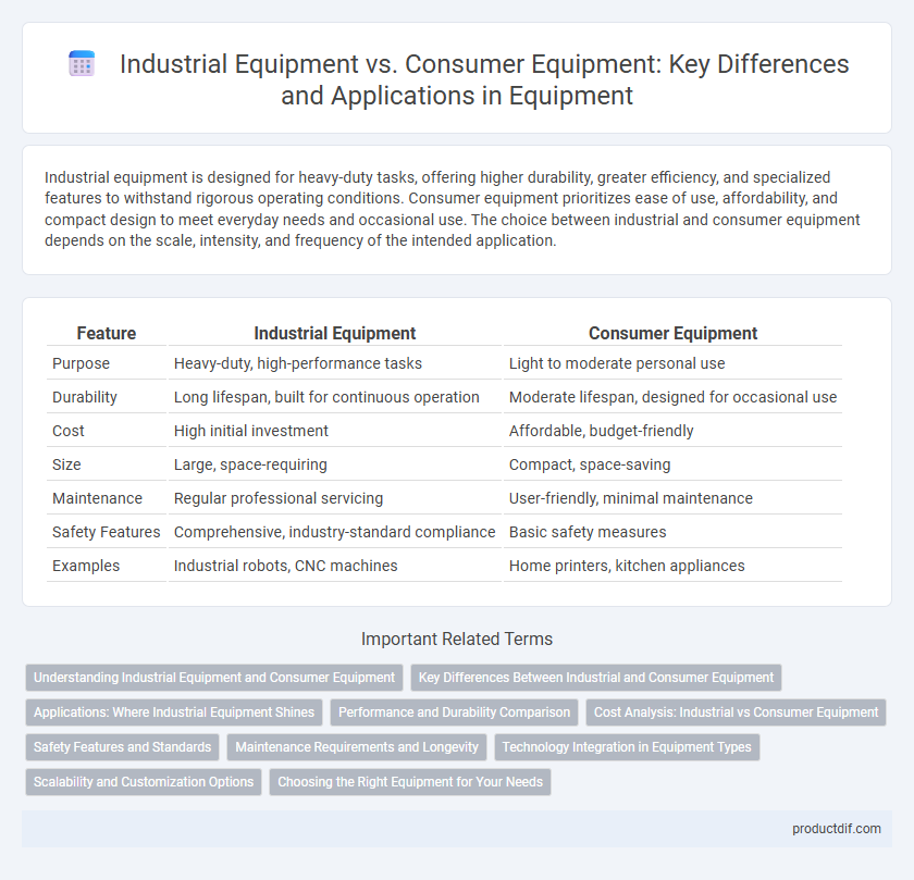 Industrial Equipment vs. Consumer Equipment: Key Differences and Applications in Equipment