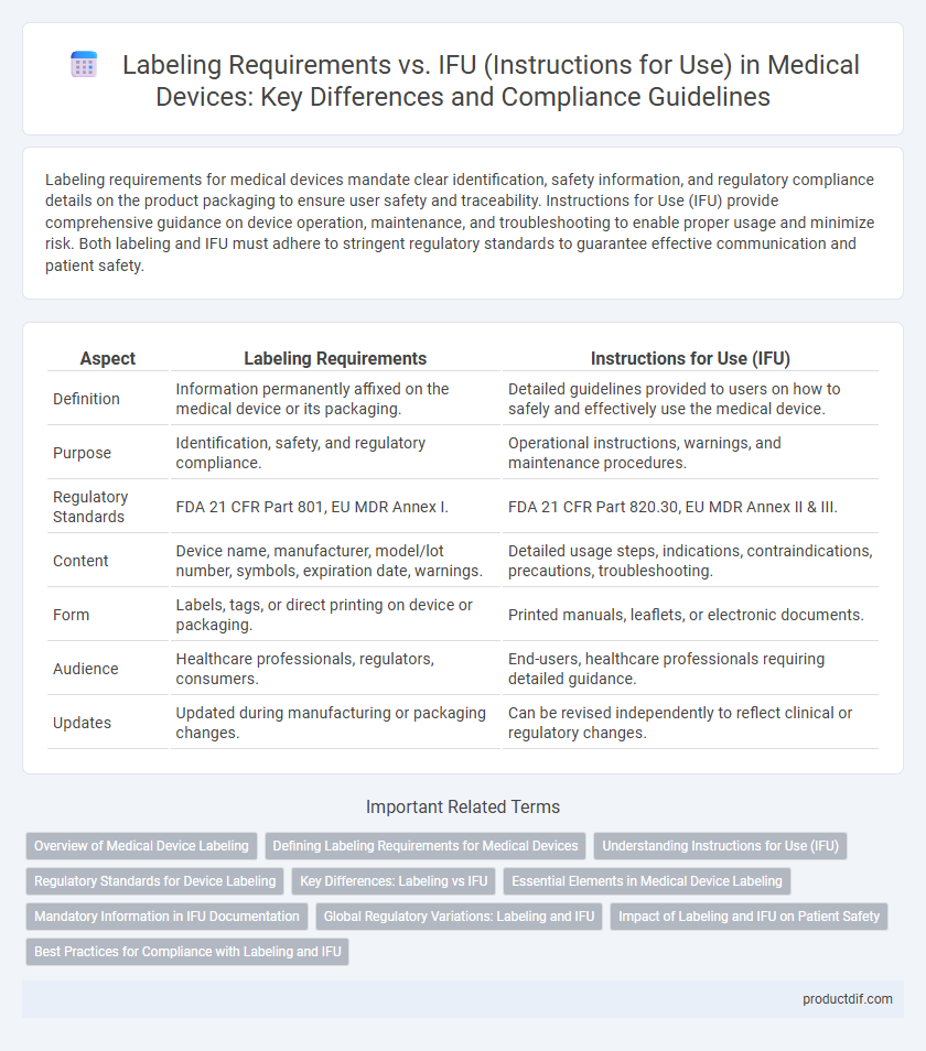 Labeling Requirements vs. IFU (Instructions for Use) in Medical Devices: Key Differences and Compliance Guidelines