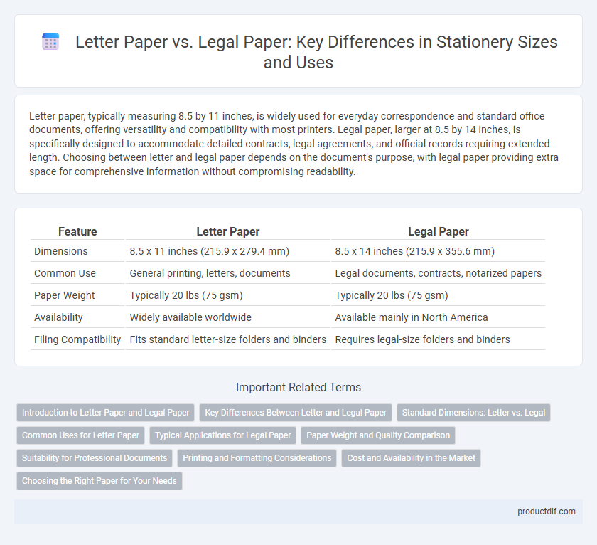 Letter Paper vs. Legal Paper: Key Differences in Stationery Sizes and Uses