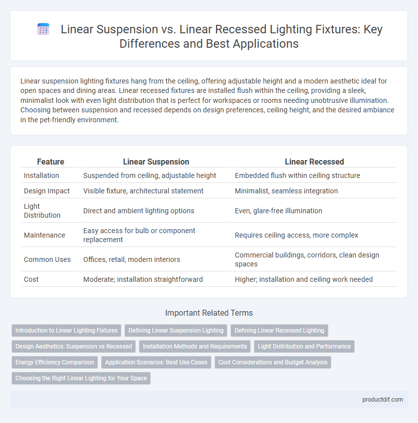 Linear Suspension vs. Linear Recessed Lighting Fixtures: Key Differences and Best Applications