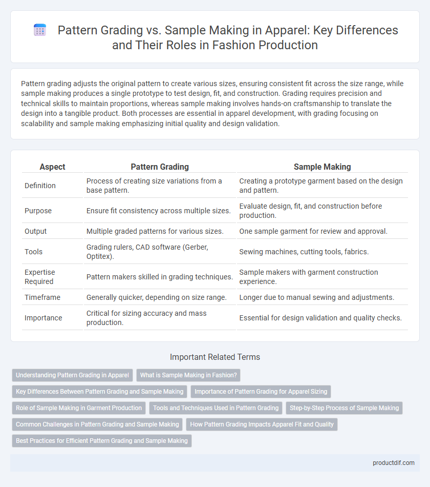Pattern Grading vs. Sample Making in Apparel: Key Differences and Their Roles in Fashion Production